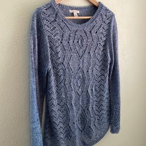 Christopher & Banks womens knit sweater with lining | blue | size large